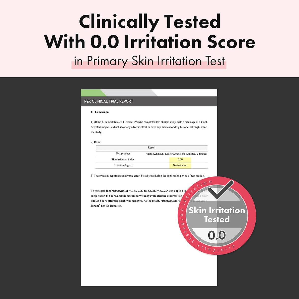 Niacinamide and Arbutin dermatologist tested serum for sensitive skin.