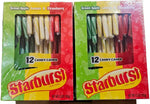 Individually wrapped Blue Punch Green Apple and Cherry candy canes displayed together.