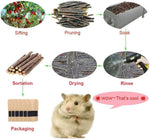 Close up of clean dried apple tree branches for rodent molar toys