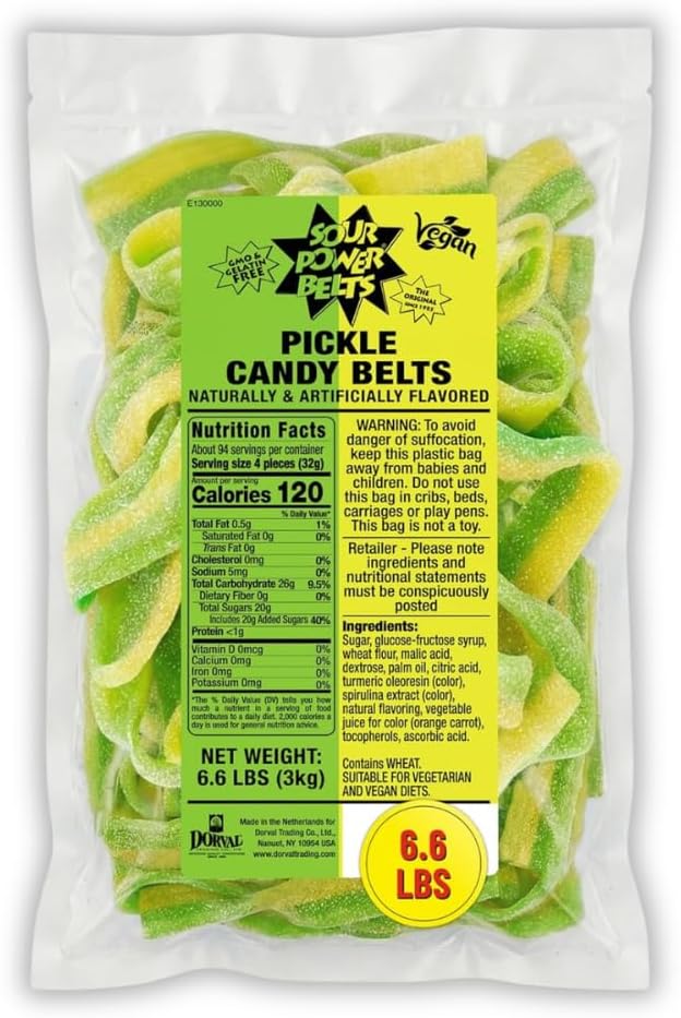 Sour Power Strawberry Candy Belts, 2.5 lb Bulk Tub Resealable, Vegan Strawberry Sour Belts Candy Since 1985, Soft Chewy Sweet Tart, Non-GMO Gelatin Free, Bubble Wrapped and Boxed for Shipping - Image 14