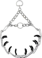 High quality dog pinch collar showing secure attachment rings