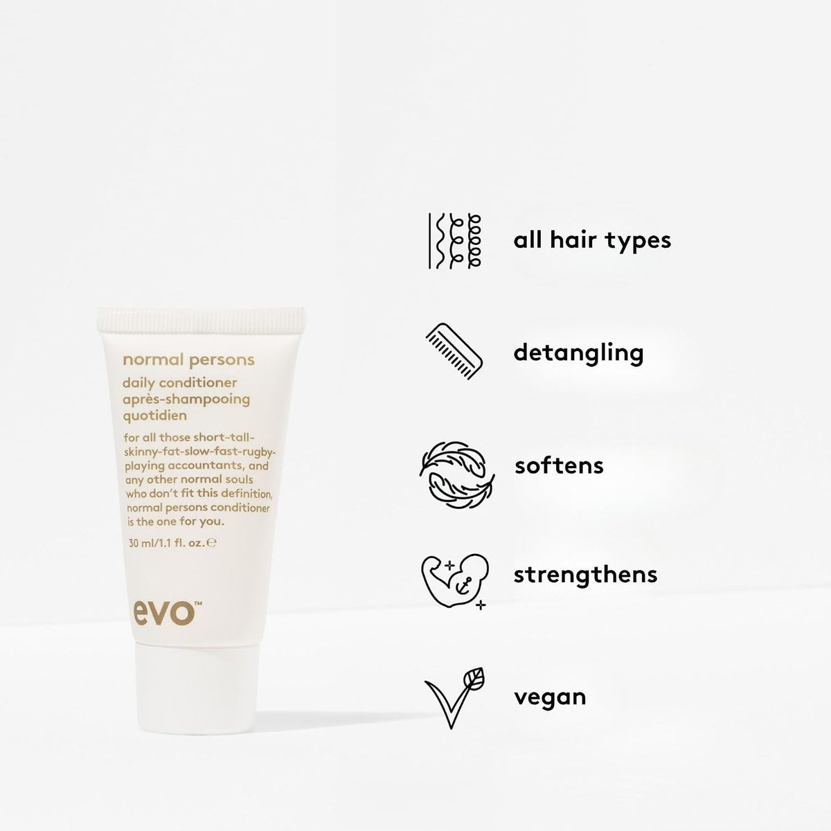 Evo Normal Persons Daily Lightweight Conditioner application guide image