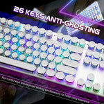 Close up of blue switch mechanism on YSCP keyboard