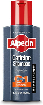 Alpecin C1 Caffeine Shampoo ingredient highlights graphic