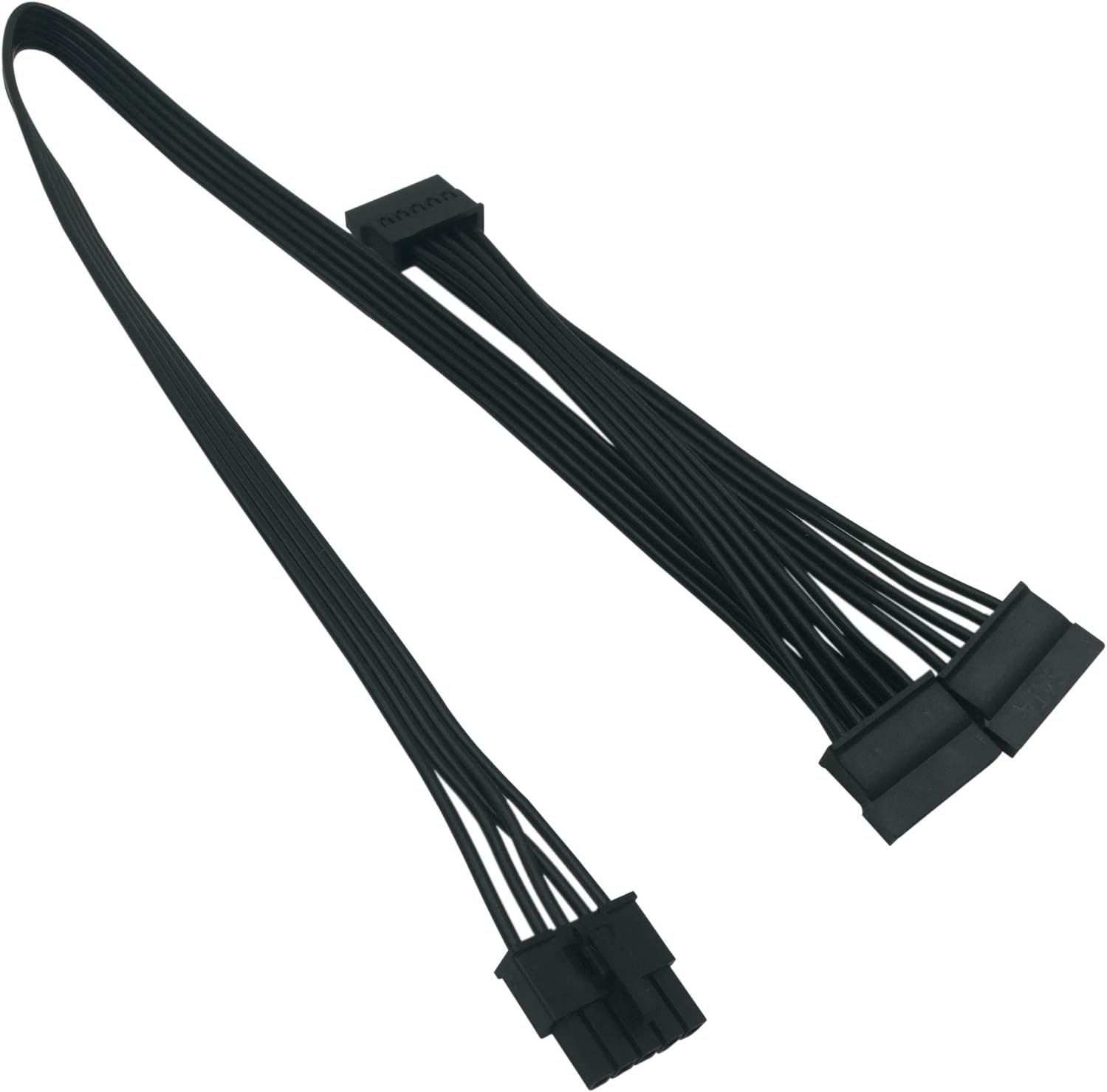 COMeap 5 pin to triple SATA power cable front view showing modular connector interfaces