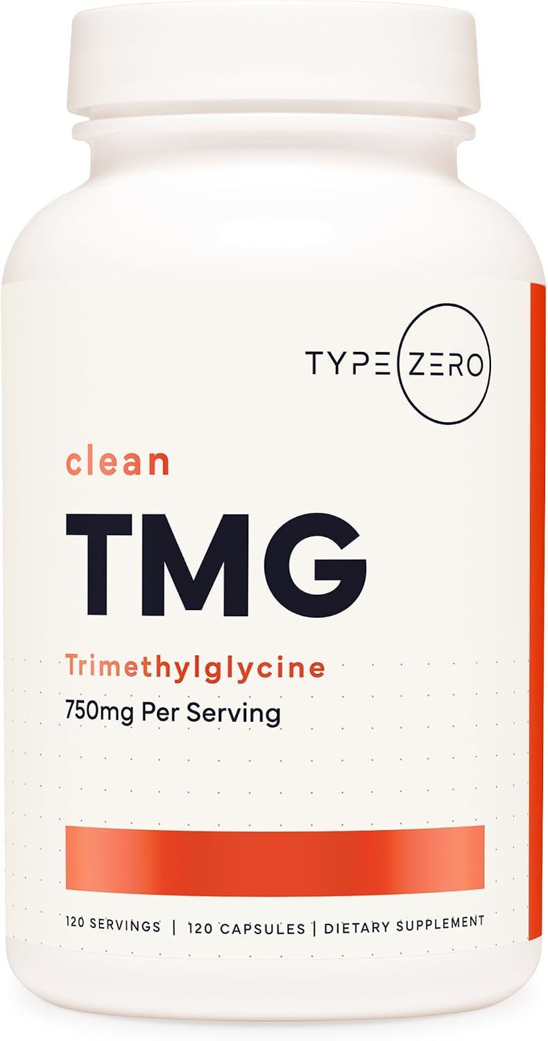 Type Zero Clean TMG 750mg capsules front view bottle container