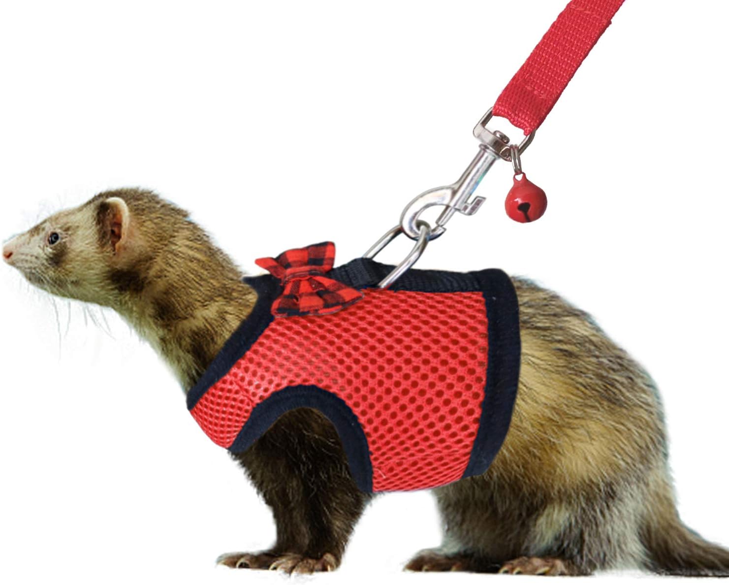Rypet small animal harness and leash red front view