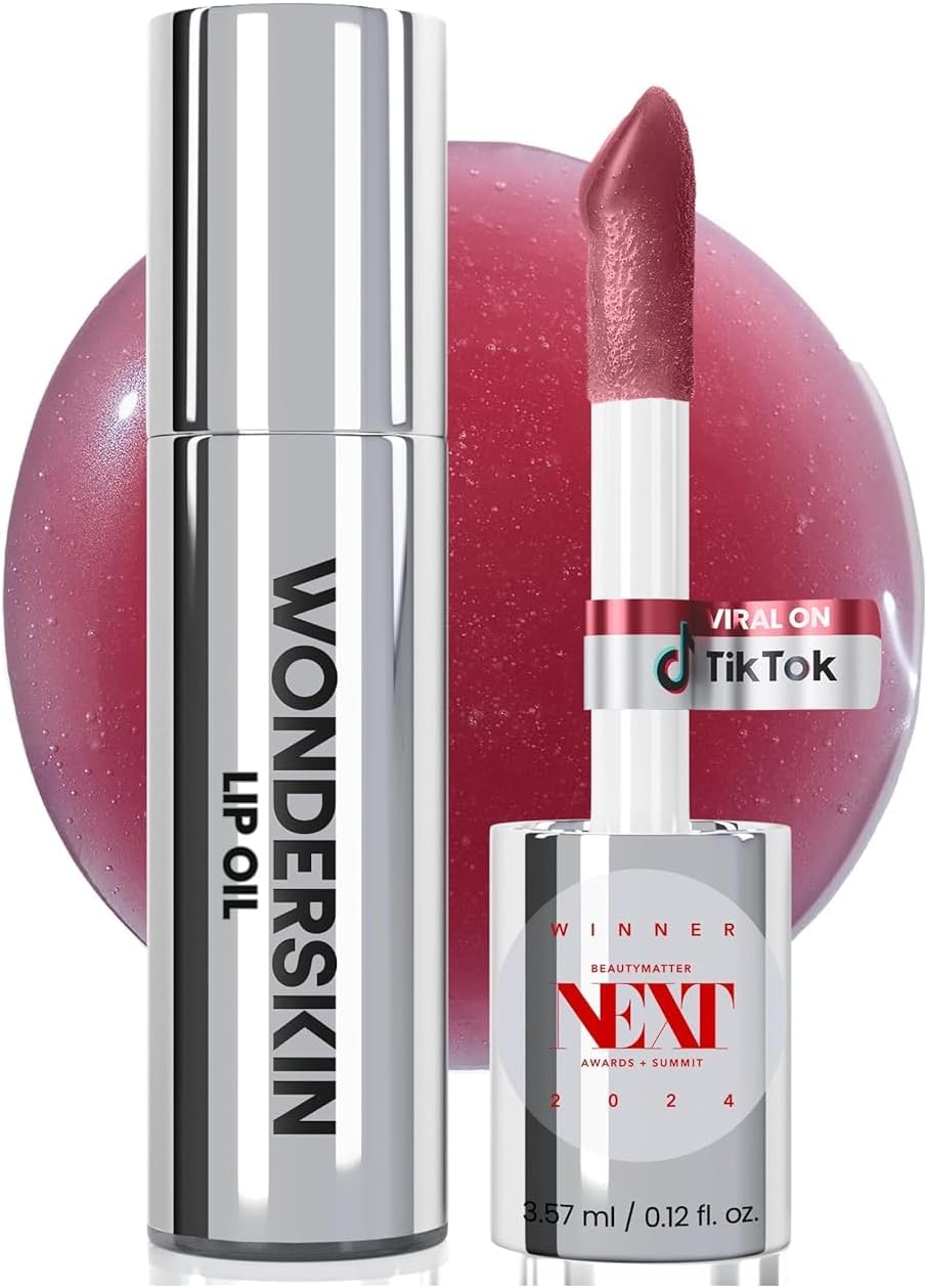 Wonderskin Lip Oil Rehab Serum Honey variant front view showcasing the tinted hydrating gloss container.