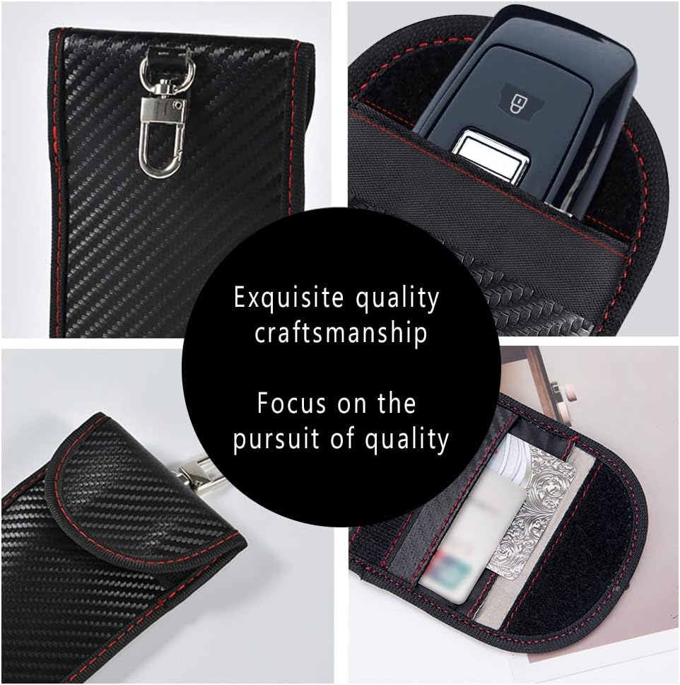 Dwarfoo anti-theft car key bag attached to a keychain ring