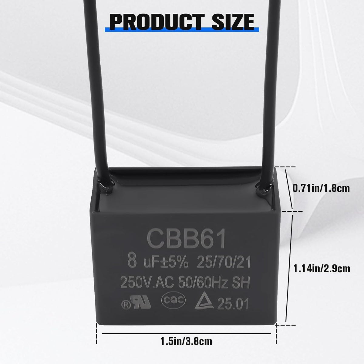 Podoy CBB61 capacitor rectangular housing profile