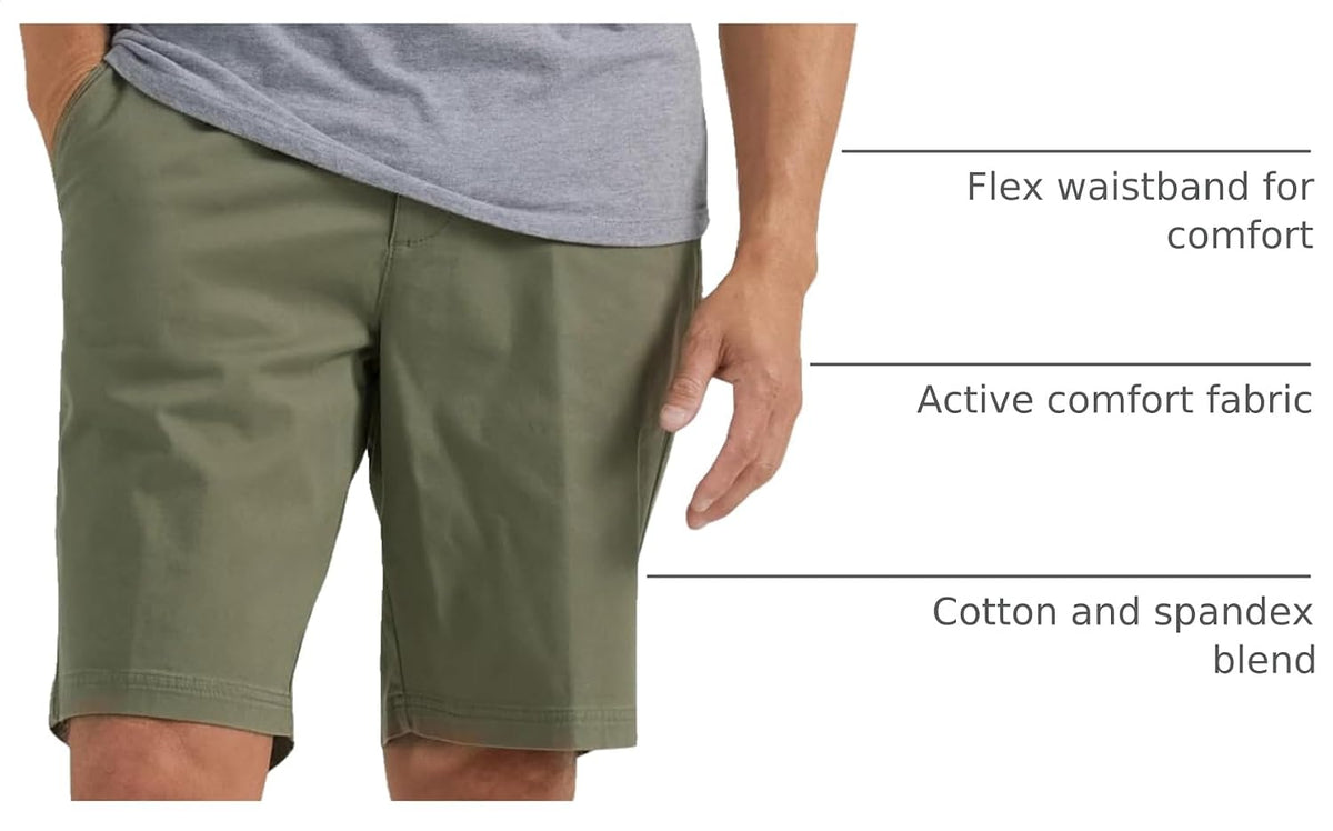 Lee khaki short button and zip fly closure