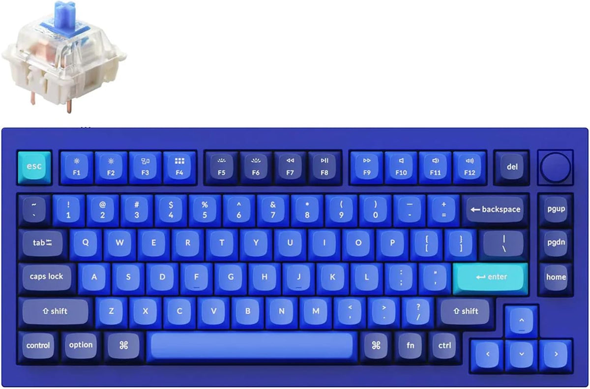 Keychron Q1 RGB Wired Custom Mechanical Keyboard, 75% Layout RGB Backlight with Hot-swappable Gateron G Pro Brown Switch Double Gasket Compatible with Mac Windows Linux (Blue) -Version 2 - Image 12