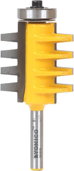 Yonico woodworking router bit yellow body and Teflon coating detail