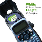 Fanooma white paper label maker tape rolls side angle.
