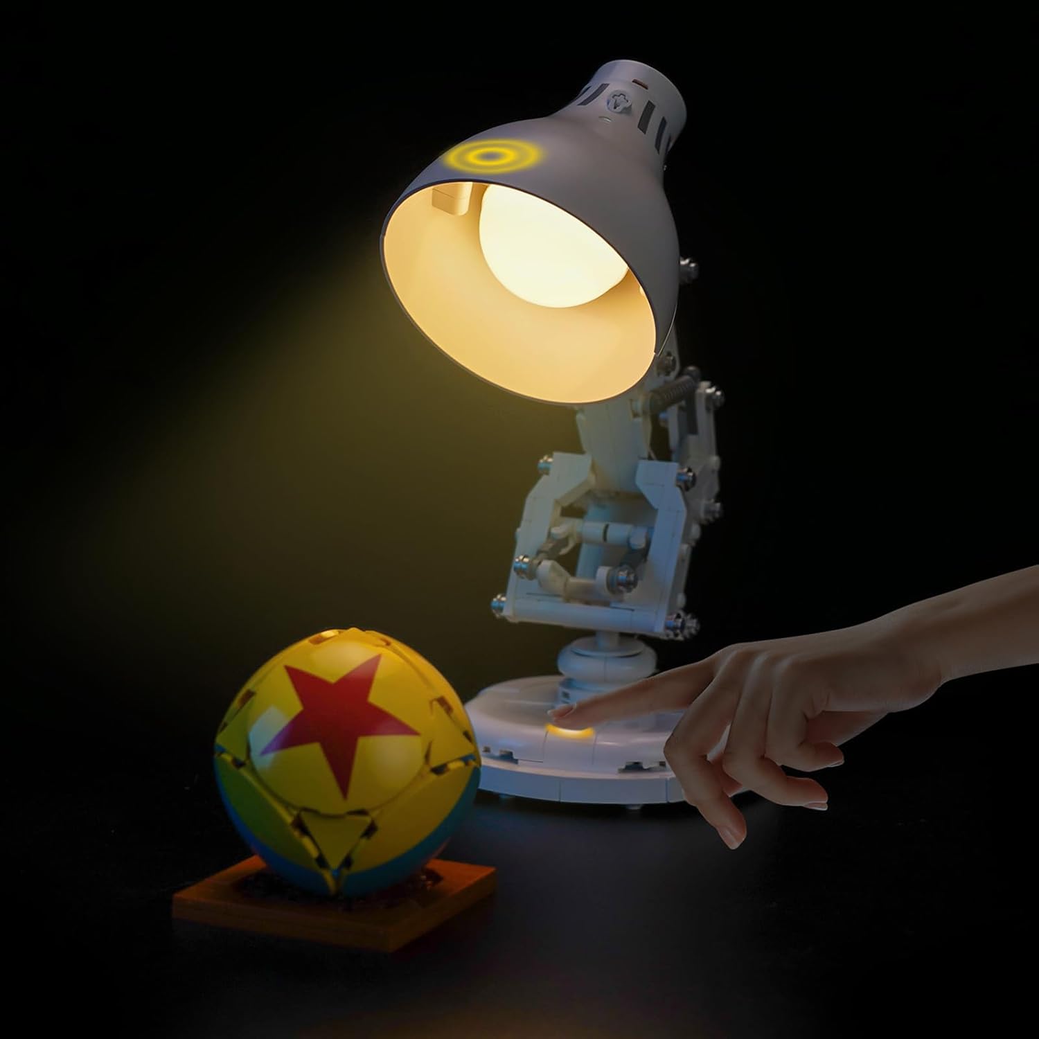 LocoLee touch light kit for LEGO 21357 Pixar Luxo Jr model front view