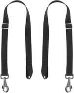 GAITWIN horse blanket sheet leg straps front view showing the pair of black elastic straps with swivel snaps.