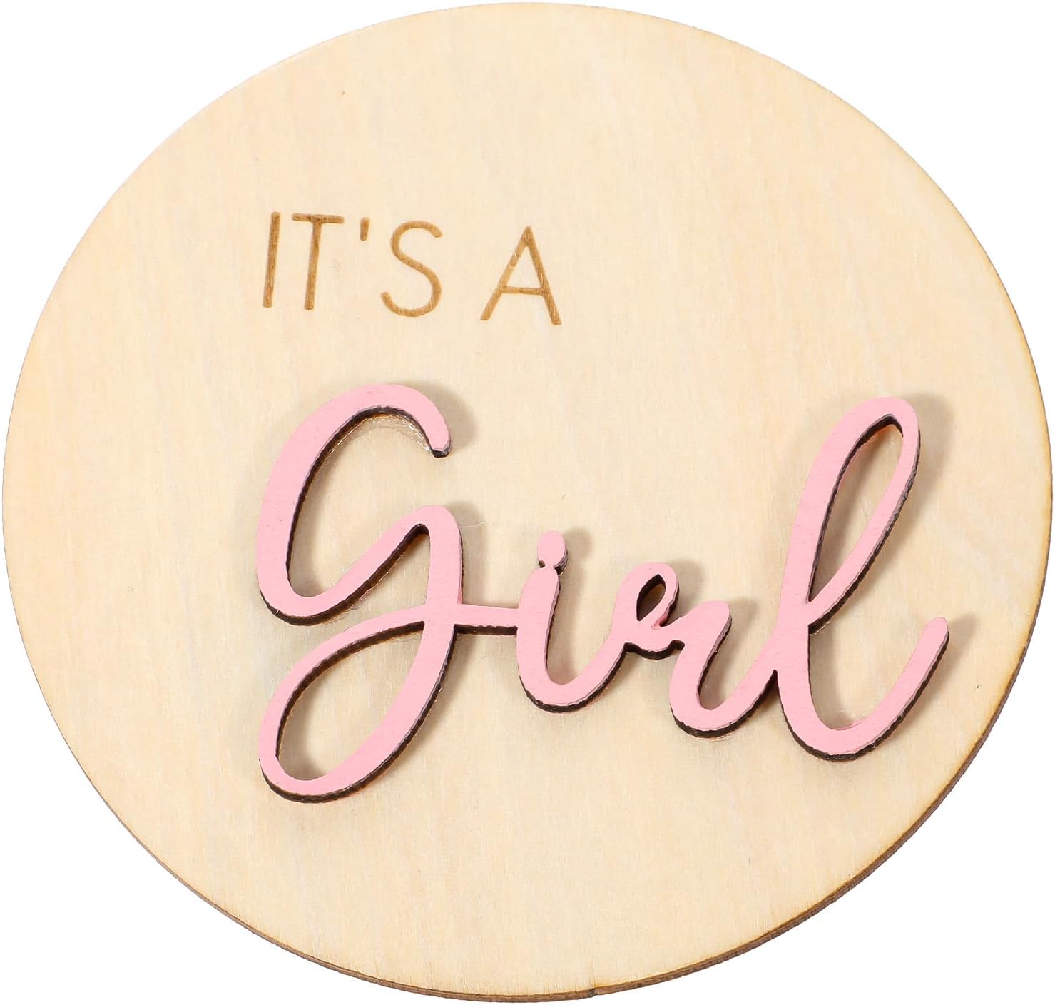 Azefnuhk its a girl wooden sign front view for baby shower decorations