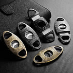 Cigar Cutter Stainless Steel Bronze Engraved Double Cut Blade (Color:Gold1) - Image 7