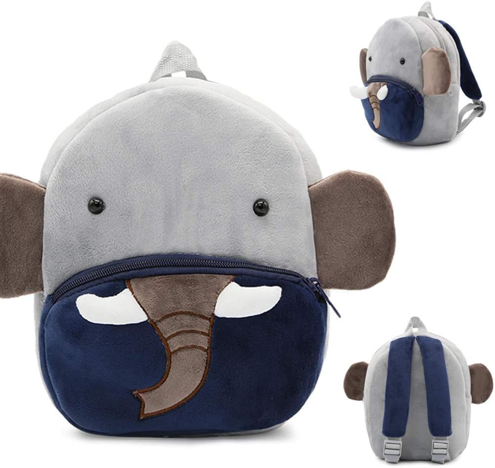 Ladyzone plush school bag back view with adjustable straps