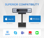 Enther Webcam HD 1080P with Microphone,Business Web Camera,Laptop Desktop Full HD Web Computer Camera,Plug and Play,for Zoom/Skype/Teams, Video Conferencing, Teaching, Streaming, and Gaming - Image 7
