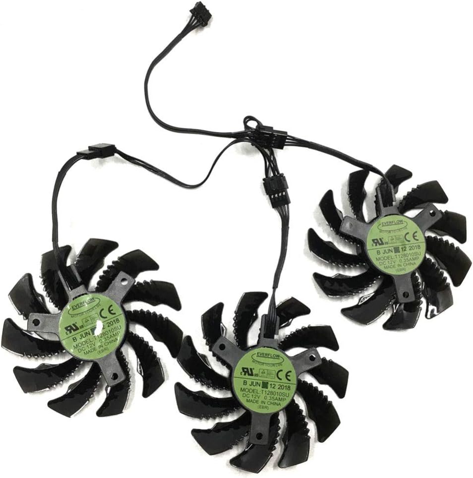 CCTVA graphics card replacement cooling fan set front view showing fan blades and logo layout