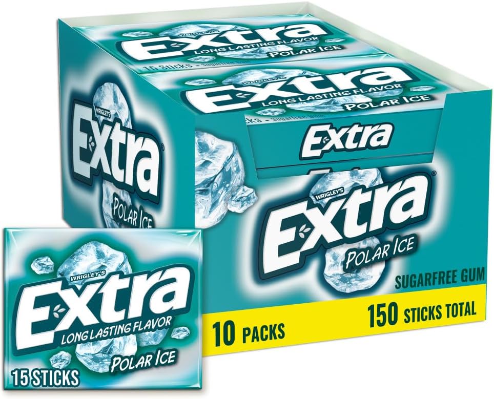 Extra Gum Spearmint Sugarfree Gum Bulk, Individually Wrapped, Perfect for Long Lasting Fresh Breath at School, Work & Travel 15 Count, Pack of 10 - Image 10