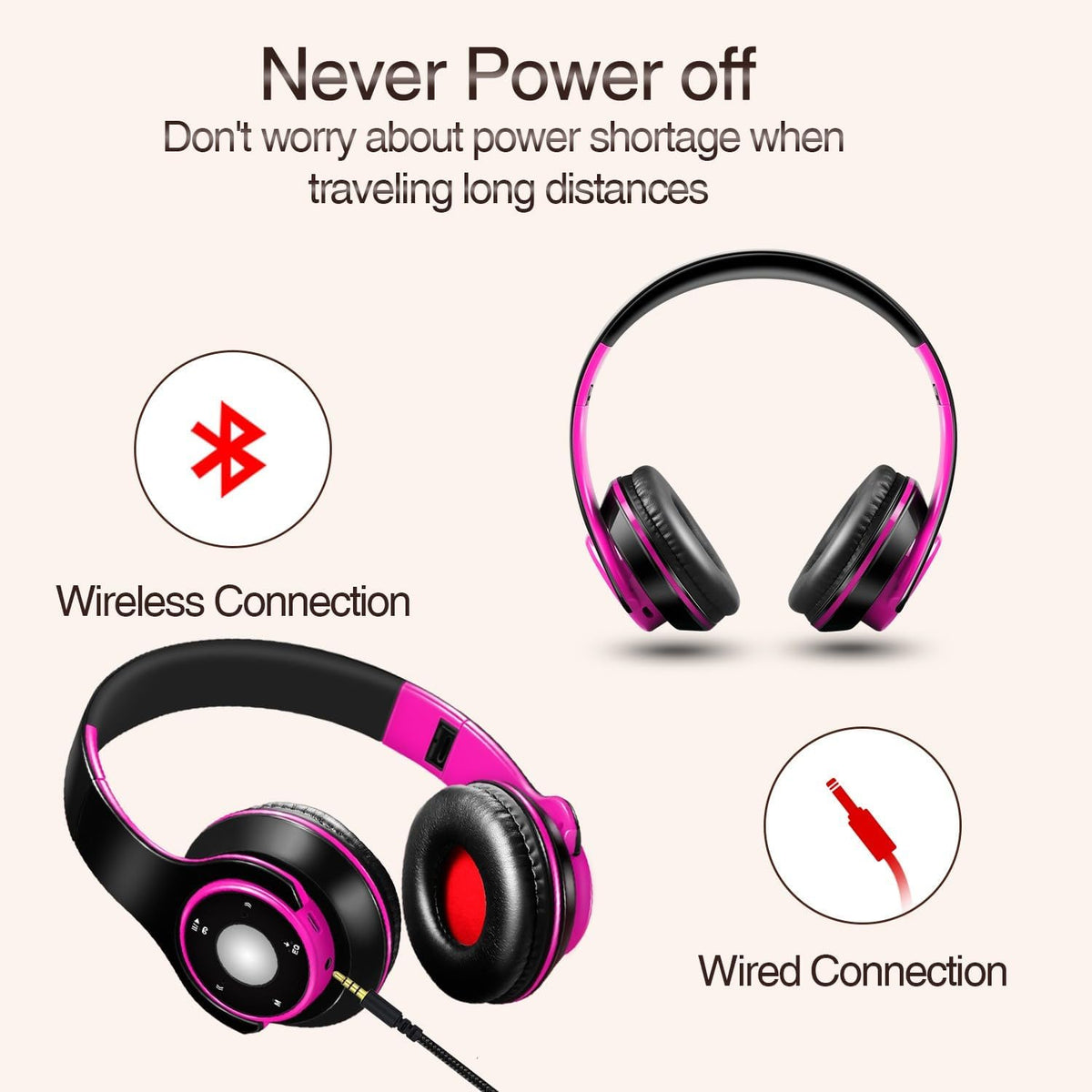 Great Sage wireless stereo headset rose lifestyle travel view