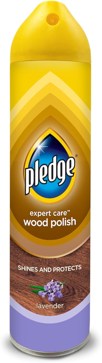 Pledge furniture polish wood lavender front view aerosol can