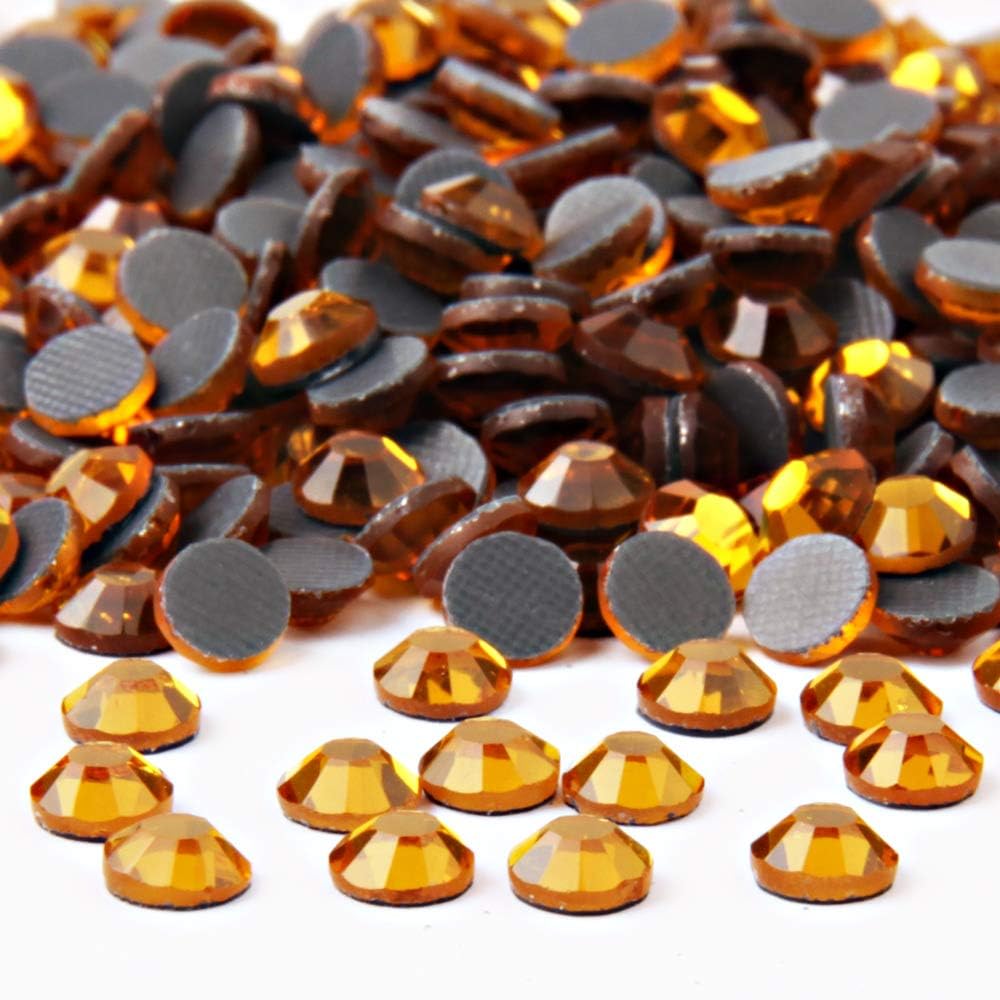Assorted black crystal hotfix rhinestones in bulk package