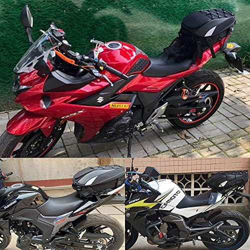 MIHUNTER waterproof motorcycle luggage bag with heavy duty rain cover applied over hard shell