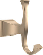 Delta Dryden double robe hook champagne bronze front view