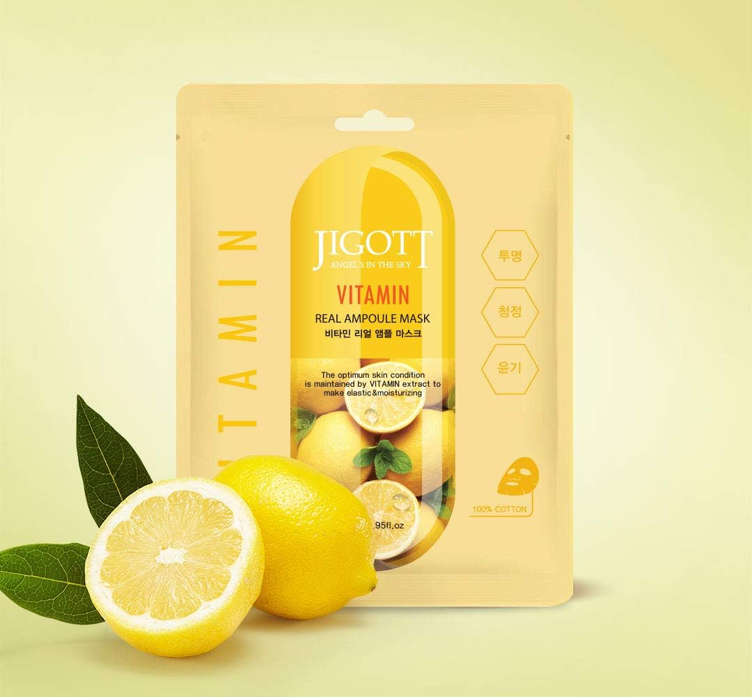 Jigott Vitamin Real Ampoule Korean Mask Sheet Pack front view