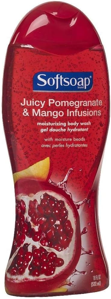 Softsoap moisturizing body wash bottle with moisture beads detail