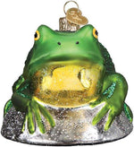 Old World Christmas bullfrog holiday tree decoration close-up details