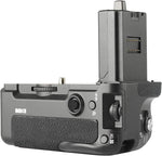 Meike MK-A7R IV vertical battery grip front view showing textured rubber surface