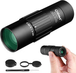 Olimt 8x25 Monocular Telescope front view highlighting the compact pocket size and premium objective lens.