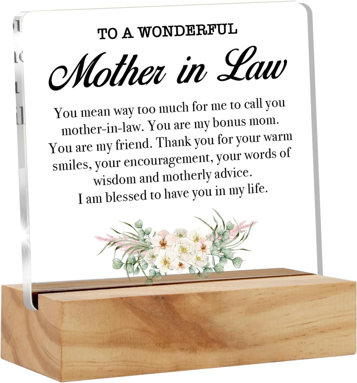 Mom's Gift to My Son: Acrylic Desk Plaque Sign with Wood Stand for Home Office - Image 9