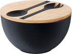 11.3" Extra Large Salad Serving Bowl Set with Wooden Lid&Utensils, 6.5Qt., Bamboo Fiber Salad Bowl with Servers for Kitchen, Lightweight Big Bowl for Mixing Salad,Fruit,Pasta - Matte White - Image 12