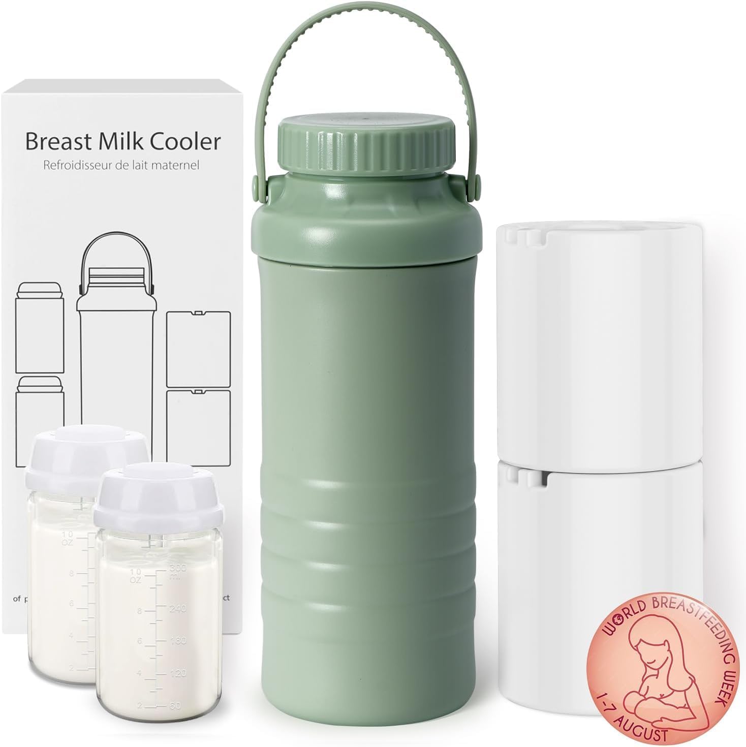 Lazyshine portable breast milk cooler bottle front view