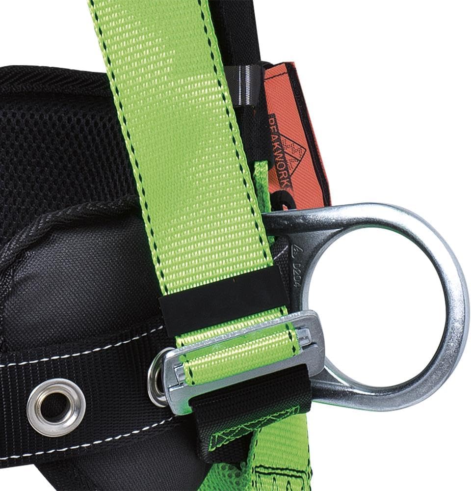 PeakWorks safety harness high visibility green webbing