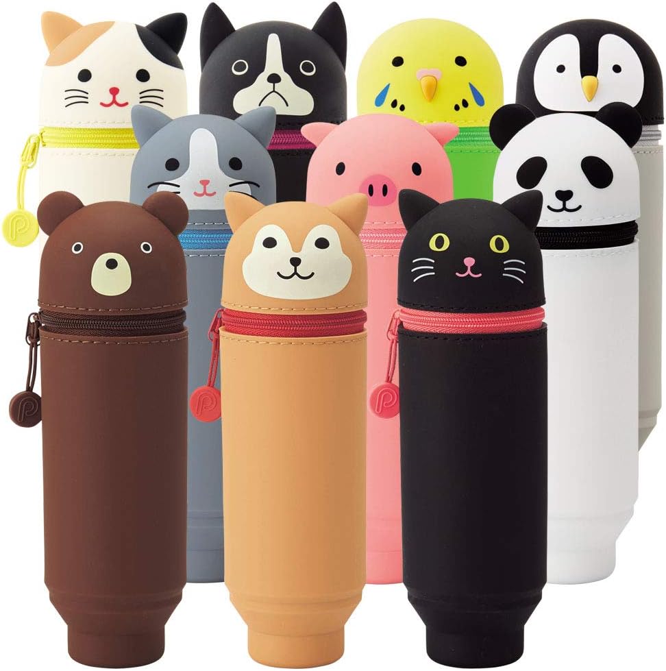 LIHIT LAB washable silicone pencil pouch side profile design detail