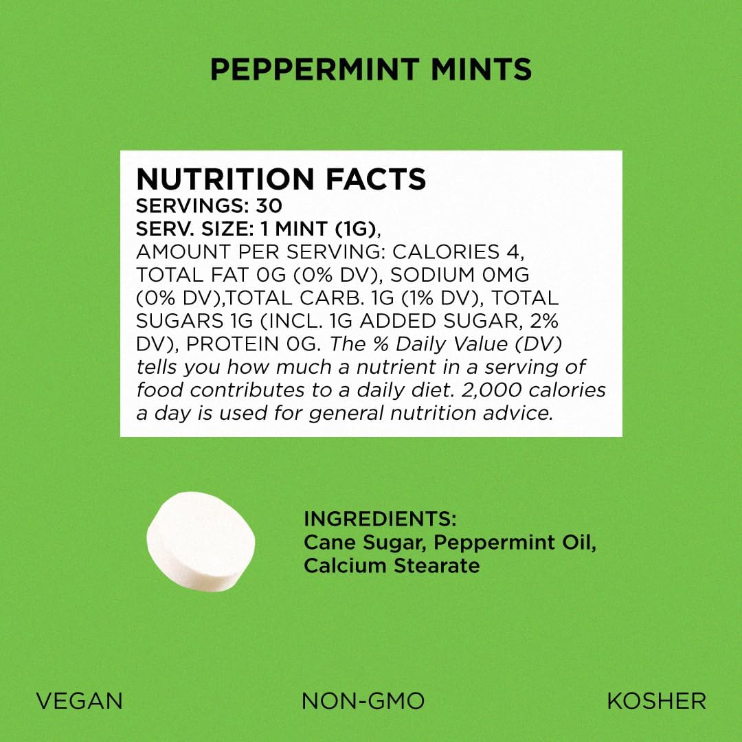 Simply Mints peppermint six pack bundle showing authentic pocket sized packaging