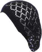 an Womens Lightweight Cut Out Knit Beanie Beret Cap Crochet Hat - Many Styles - Image 15