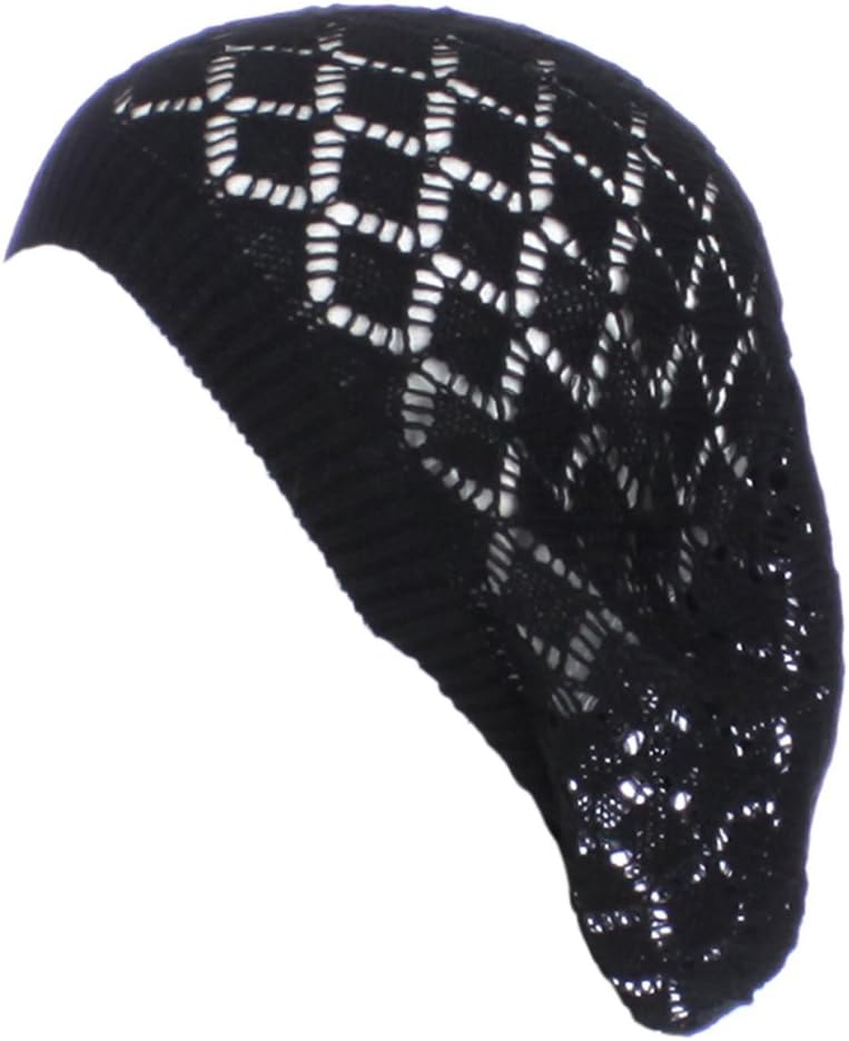 an Womens Lightweight Cut Out Knit Beanie Beret Cap Crochet Hat - Many Styles - Image 15