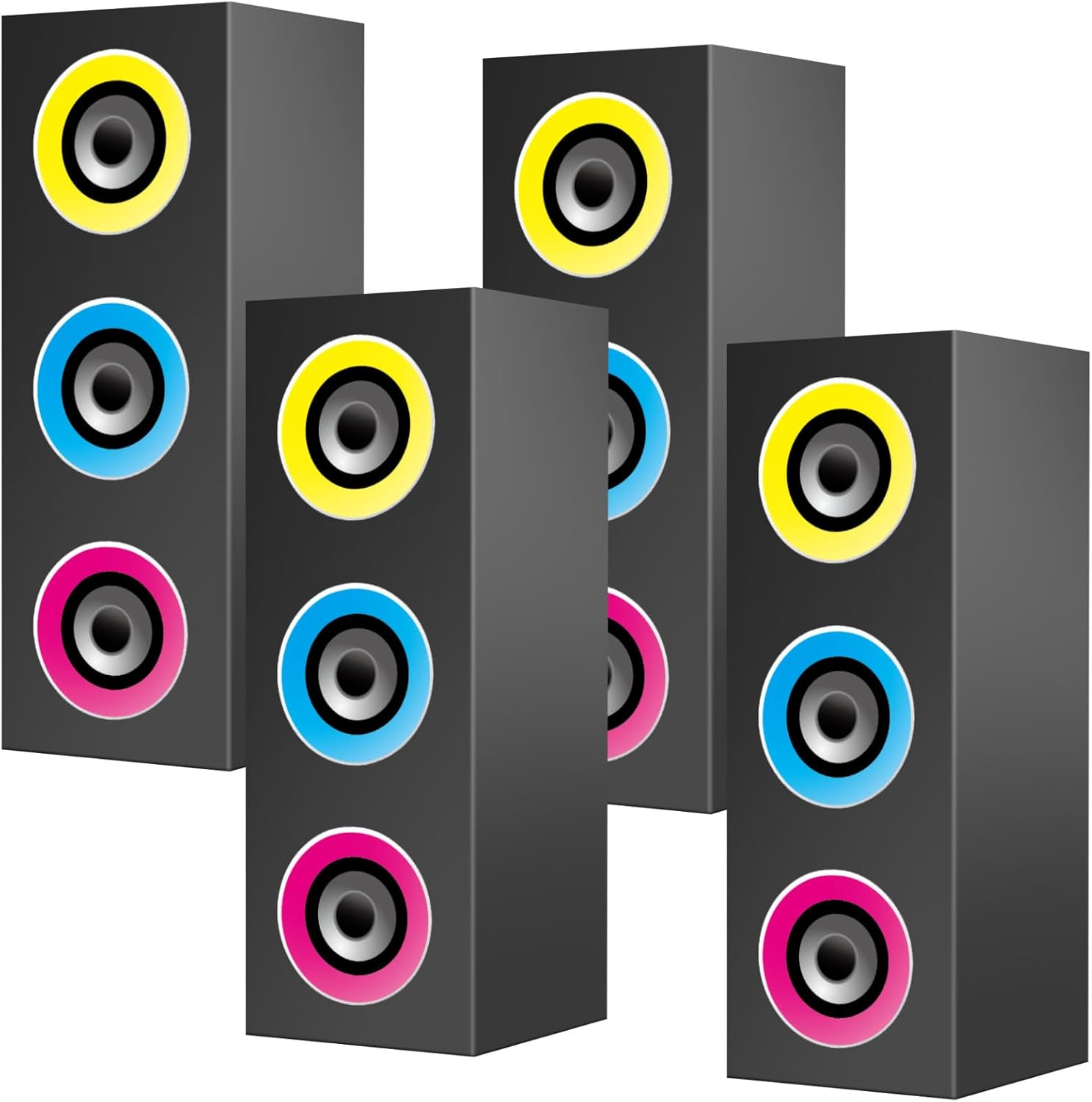 Humyoun retro paper boombox favor boxes front view for eighties party theme
