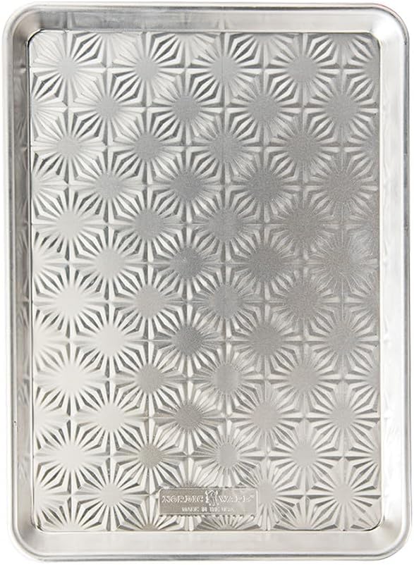 Nordic Ware embossed naturals vintage starburst half sheet baking pan front view