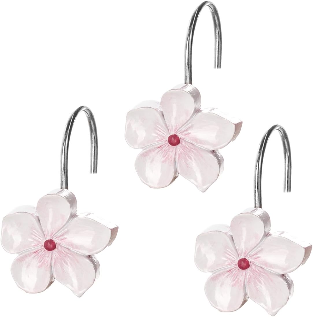 Creative Scents Vanda cherry blossom shower curtain hooks set