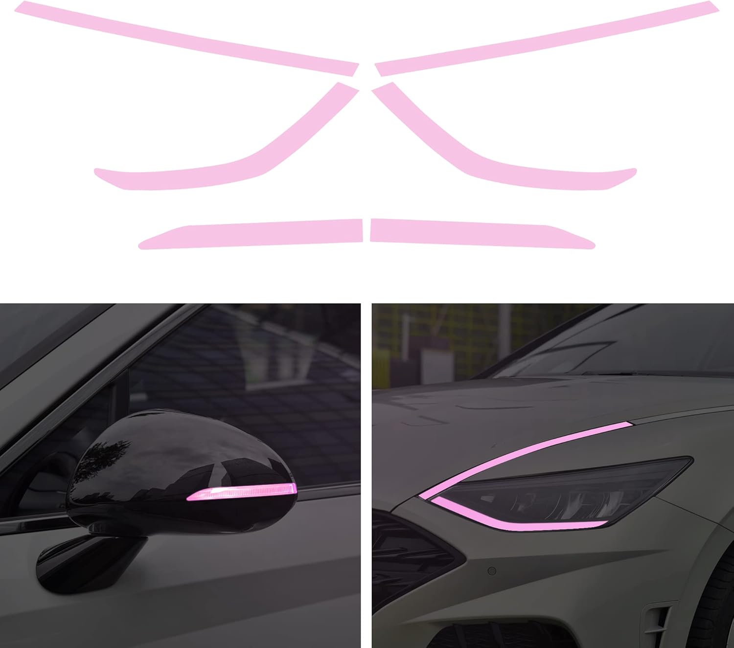 Tomall pink smoke vinyl tint film for Hyundai Sonata front view