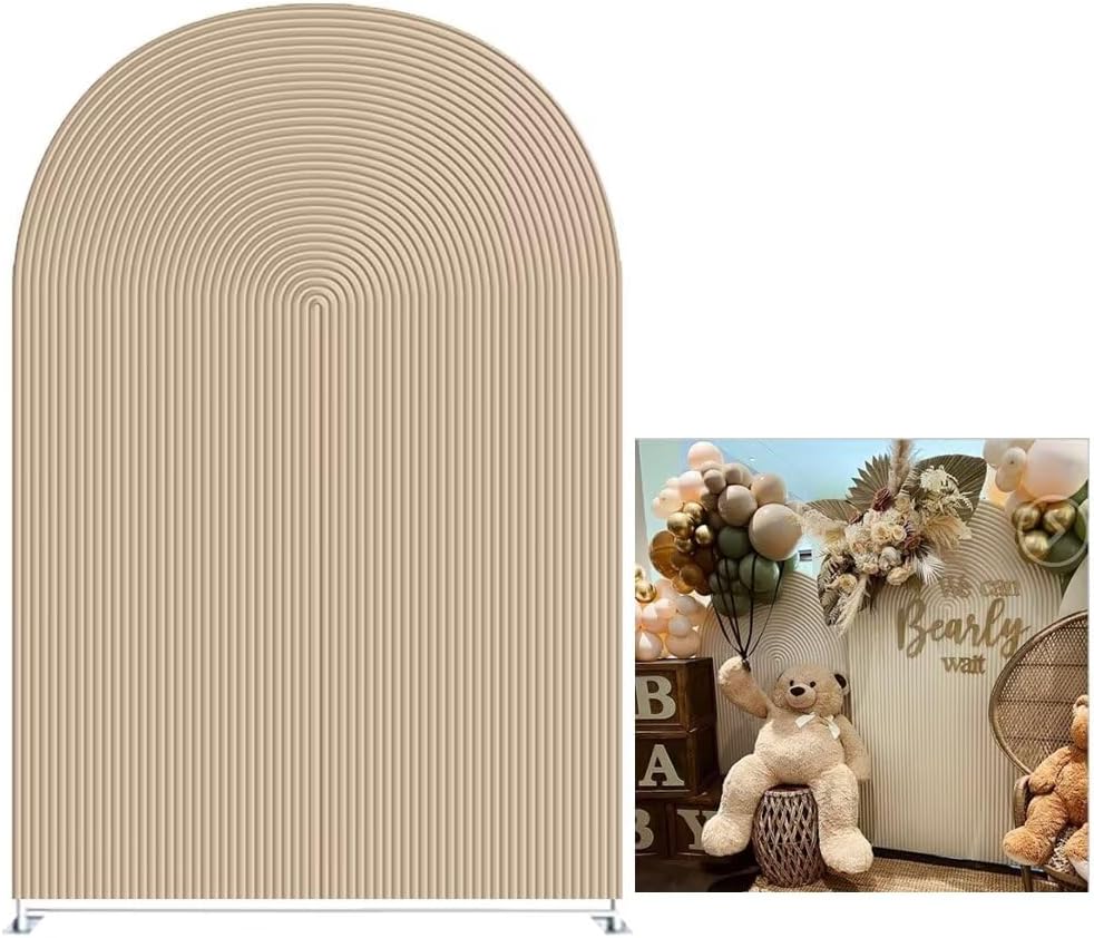 Brown Ripples Arched Frame Fabric Cover for Birthday Partied Double-Sided Stretchy Chiara Backdrops Arched Wall Stands Covers Arch Backdrop Cover 4x7ft - Image 11