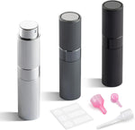 LISAPACK 8ml refillable perfume atomizer with grey and black stripes & bottles for liquid